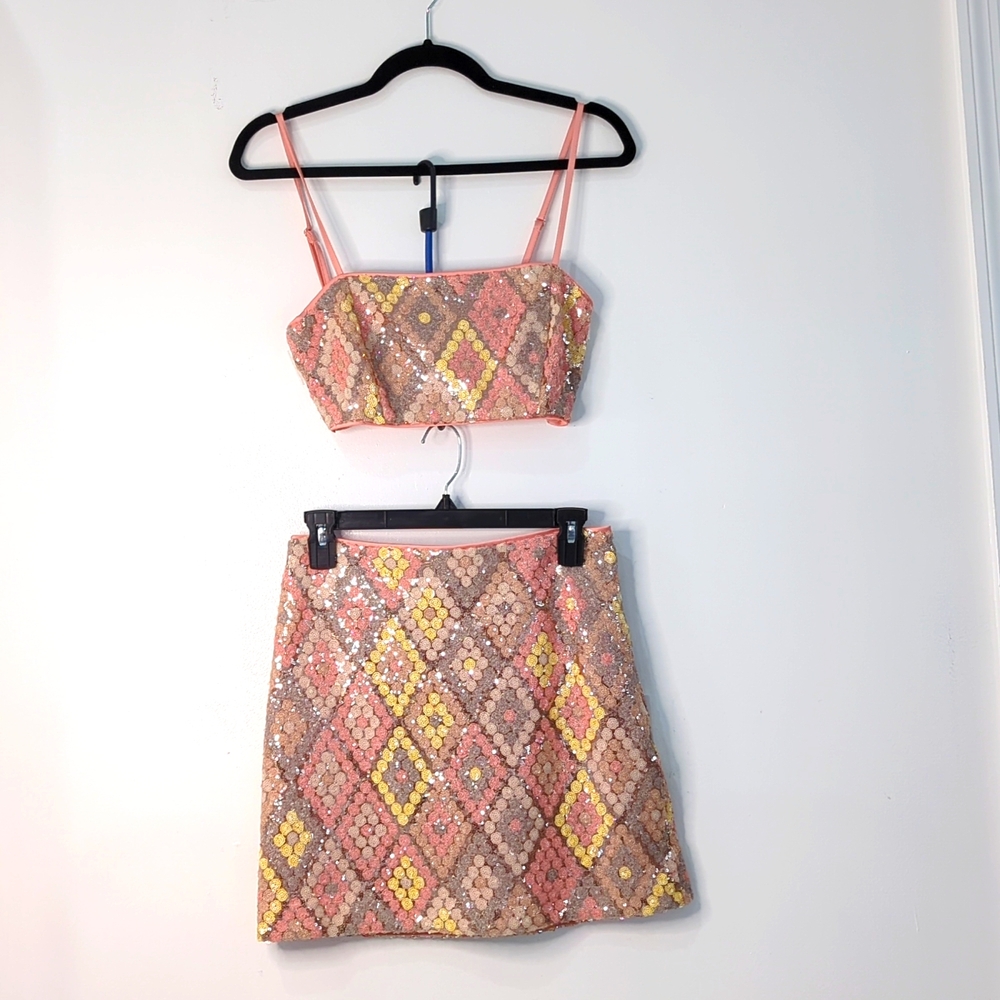 Caroline Constas Multicolor Skirt Set